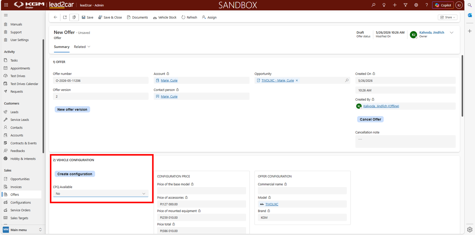 Create configuration