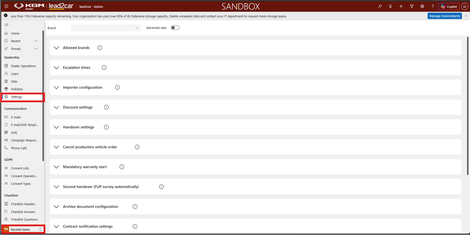 Settings Overview